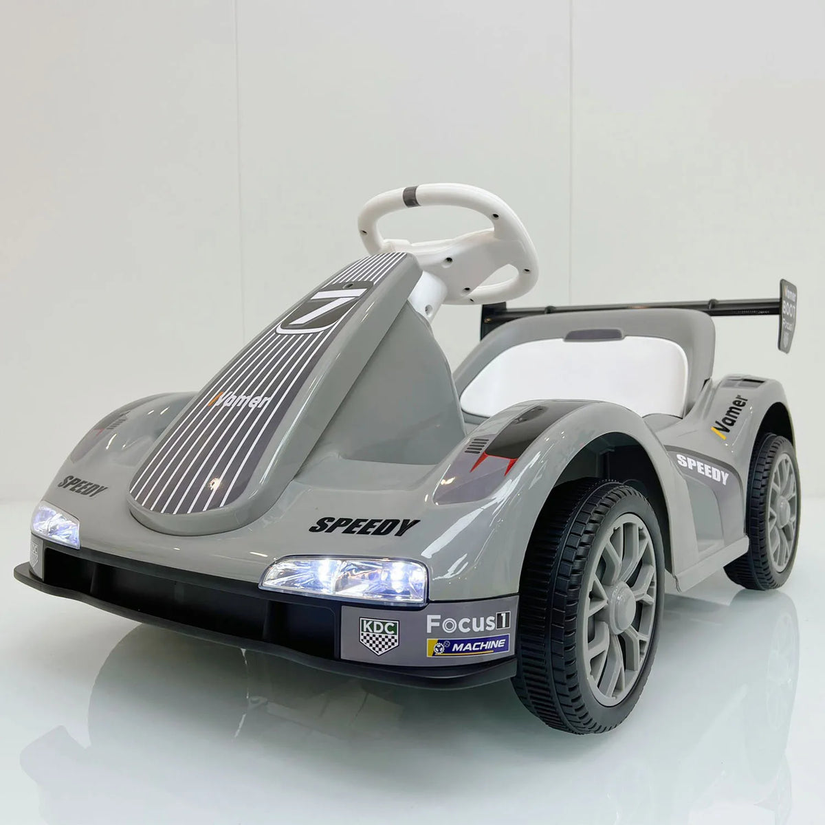 Kids Electric Drift Go Kart, Dual Motor Ride-on Car with LED Lights, Safety Belt & 2.4G Remote Control for Ages 3-12 Years