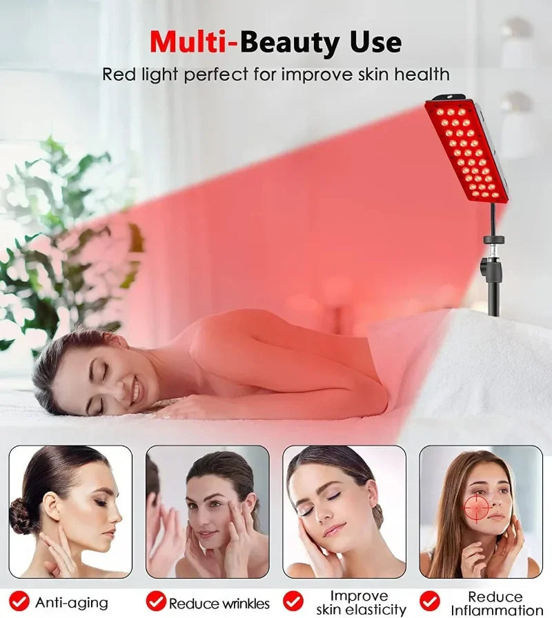 Astarexin Red Light Therapy Lamp, 660nm & 850nm Infrared LED Light Panel for Full Body Use, Home Light Device for Face, Body & Daily Wellness
