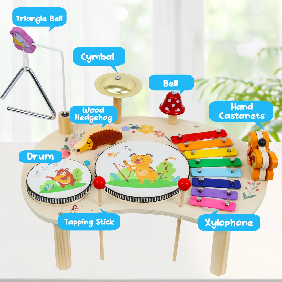 Baby Educational Toys Wooden Aeolian Bells Montessori Children's Musical Toys Xylophone Newborn Birthday Gifts Music Table Toys
