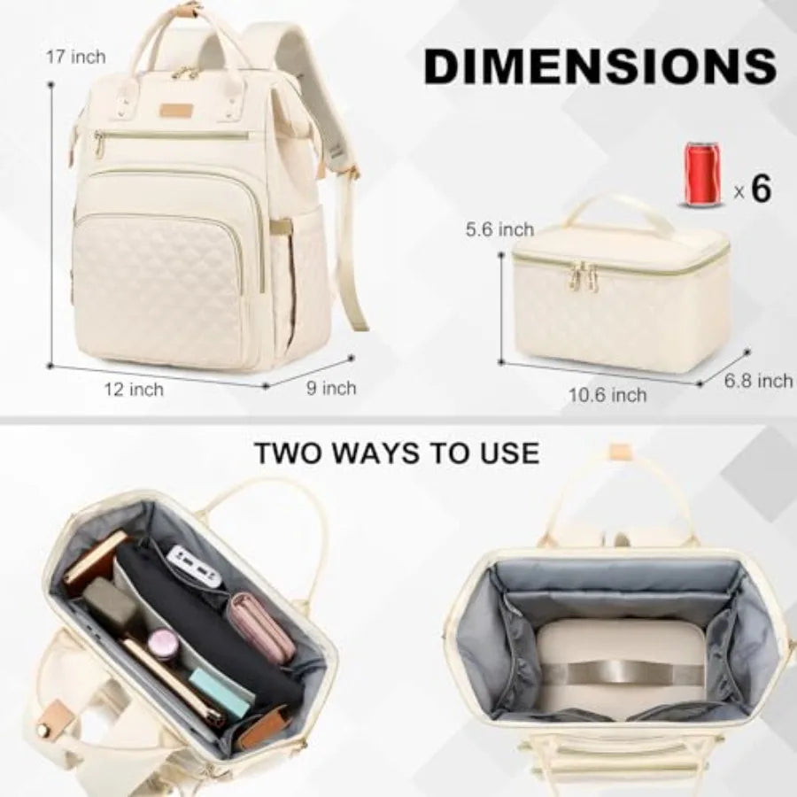 Lunch Backpack With Insulated Cooler And Laptop Compartment