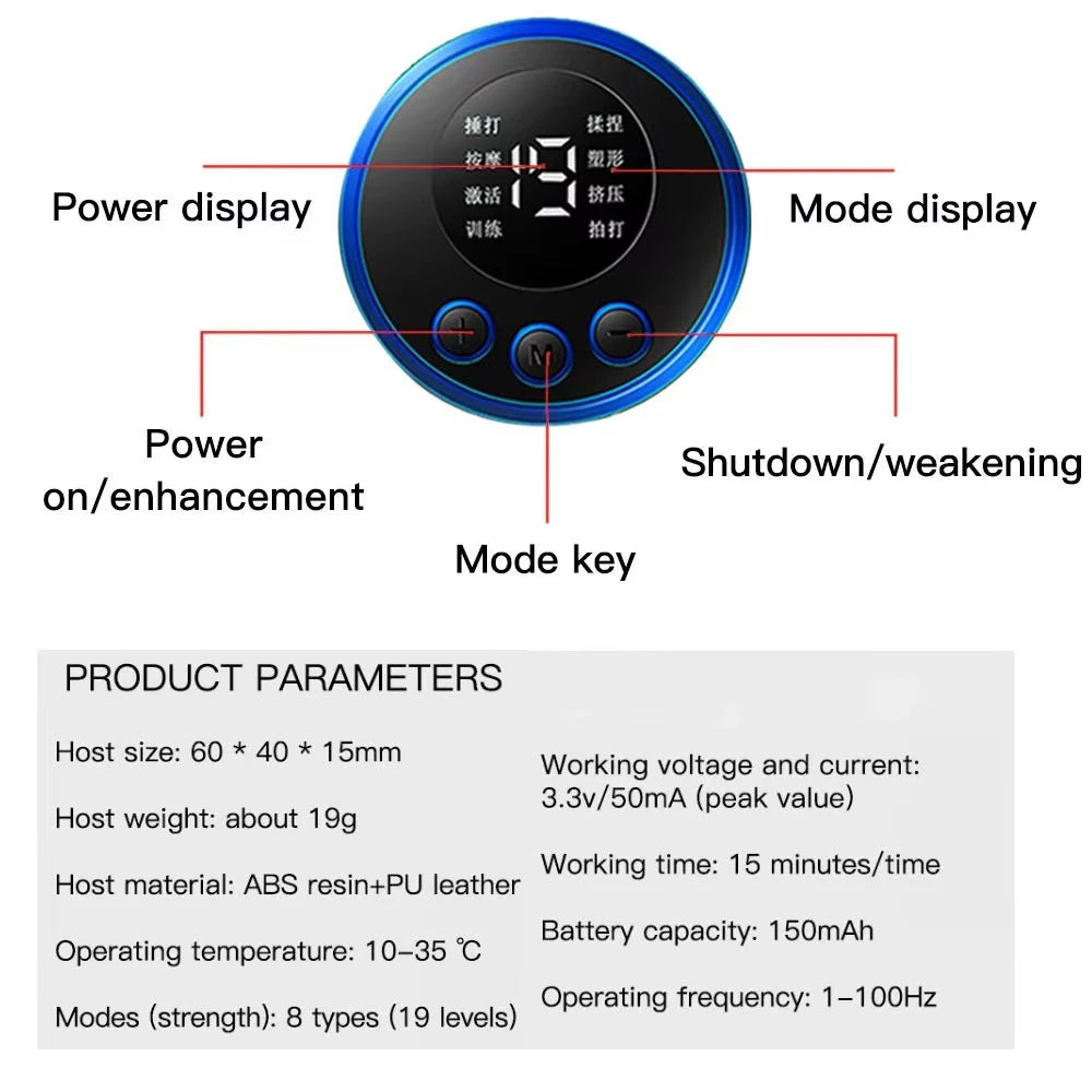 Electric Muscle Stimulator EMS Wireless Buttocks Hip Trainer Abdominal Abs