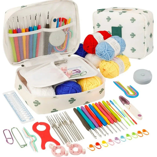 Beginner Crochet Kit With Yarn Hooks And Essential Tools