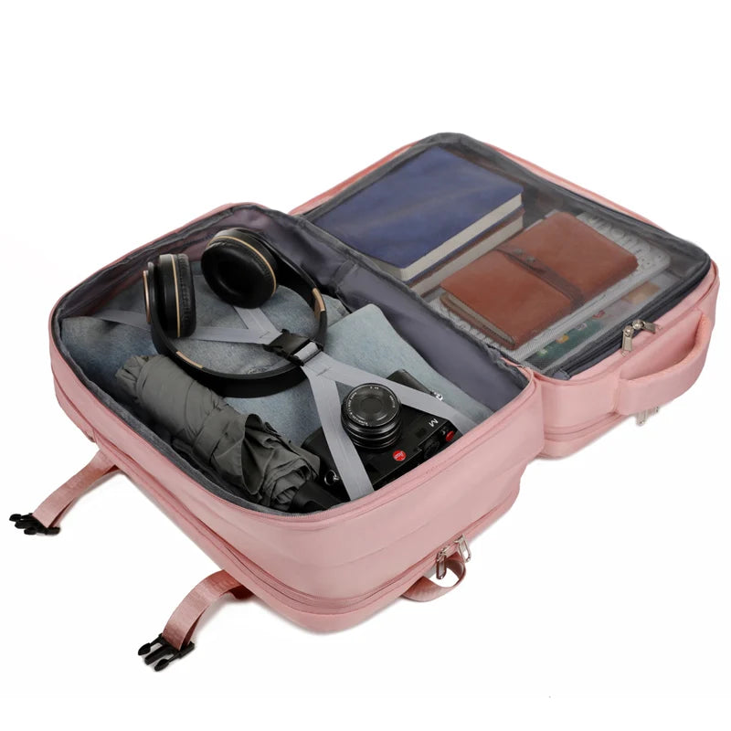 Unisex Travel Backpack With Laptop Compartment And Multiple Pockets