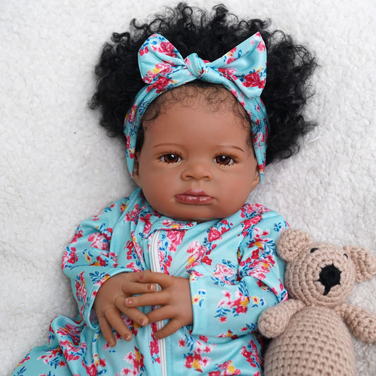 Risbecko 20 Inch Reborn Baby Doll Cute Doll Soft Touch 3D Paint and Visible Veins - Collectible Art Doll Gift Birthday Gift