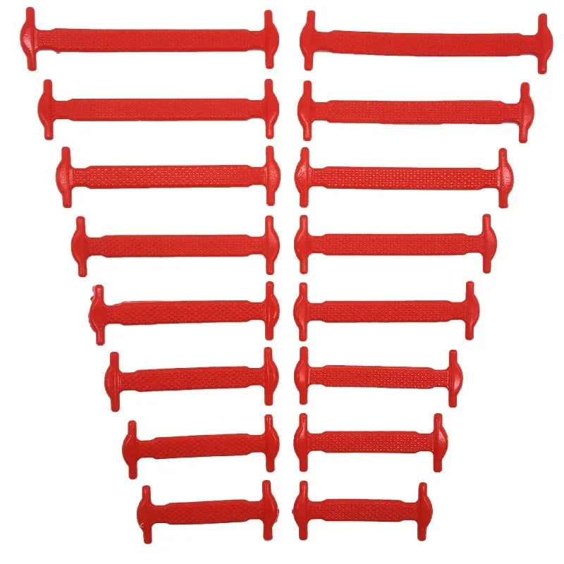 New 16Pcs Elastic Shoe Laces All Sneakers Silicone Stretch Shoelaces Unisex Fashion No Tie Shoelace Rubber Band Shoelaces