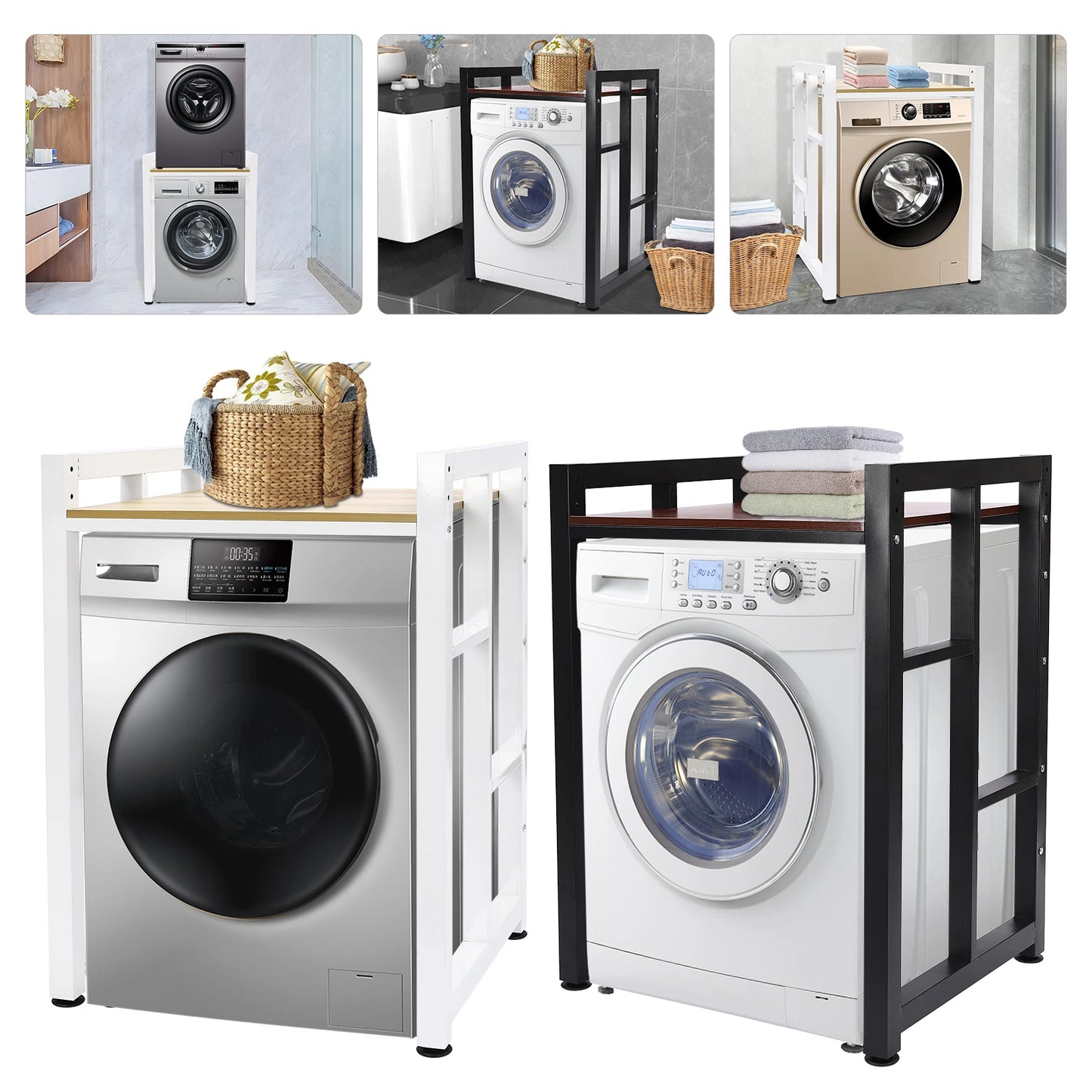 Bymaocar Washer Dryer Storage Shelf Laundry Organizer Adjustable
