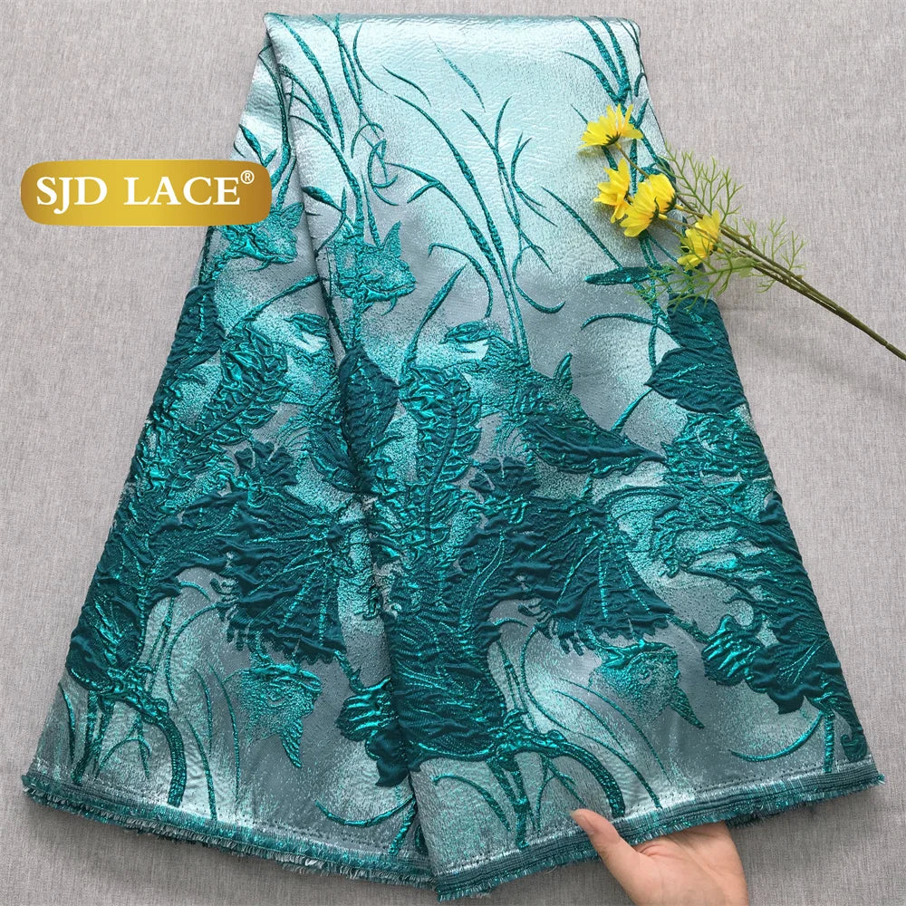 Nigerian Brocade Lace Damask Fabrics African Jacquard For Women Dresses