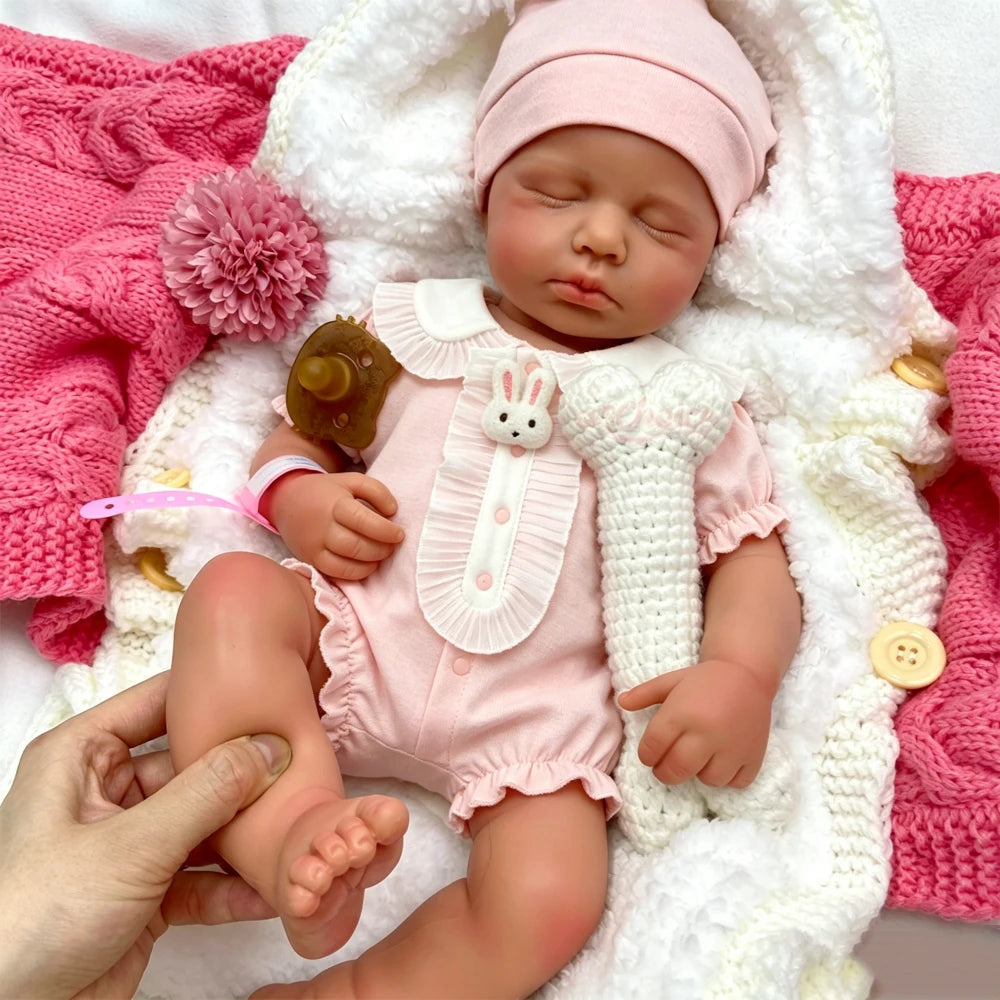 20inch Can Open Mouth Loulou Silicone Reborn Doll Realistic Full Body Fine Details Premium Model for Educational Training and Display