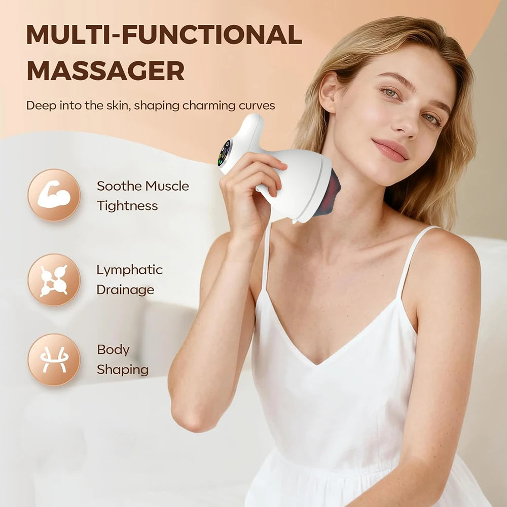 Electric Body Massager Cupping Device With LCD Display Heating