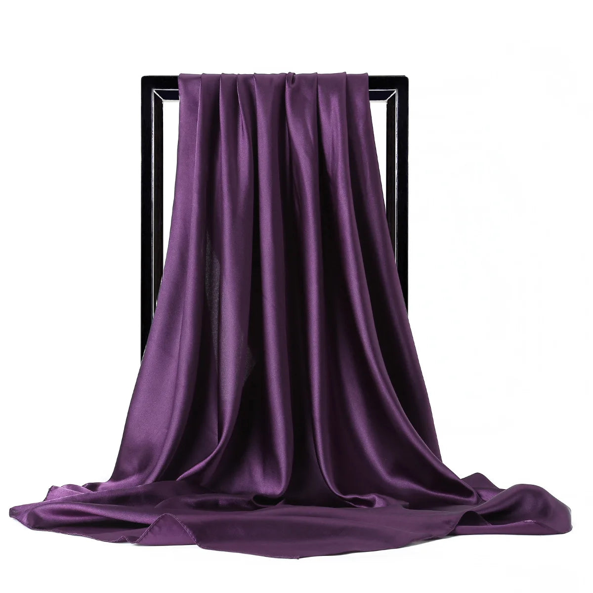 JTVOVO Silk Hijab Scarf Women Satin Solid Bandana Shawl