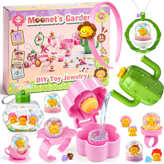 DIY Pretend Play Jewelry Toy, Princess Girls Kids Hair Accessories Necklace Makeup Toy Treasure Chest