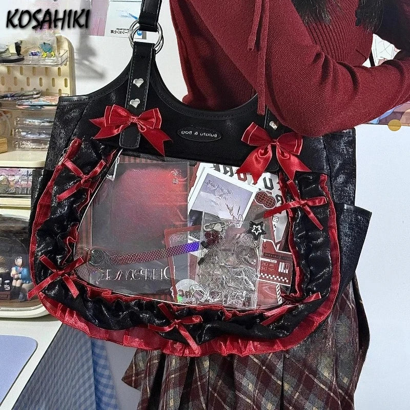 KUROYABU Luxury Ruffled Lolita Shoulder Bag With Lace Details