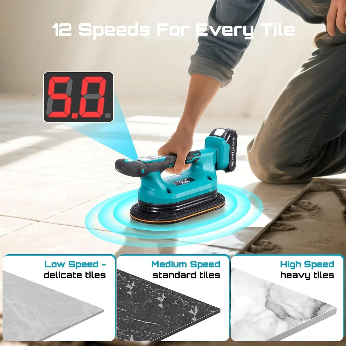 SeeSii Cordless Tile Vibration Leveling Machine With Suction Plate