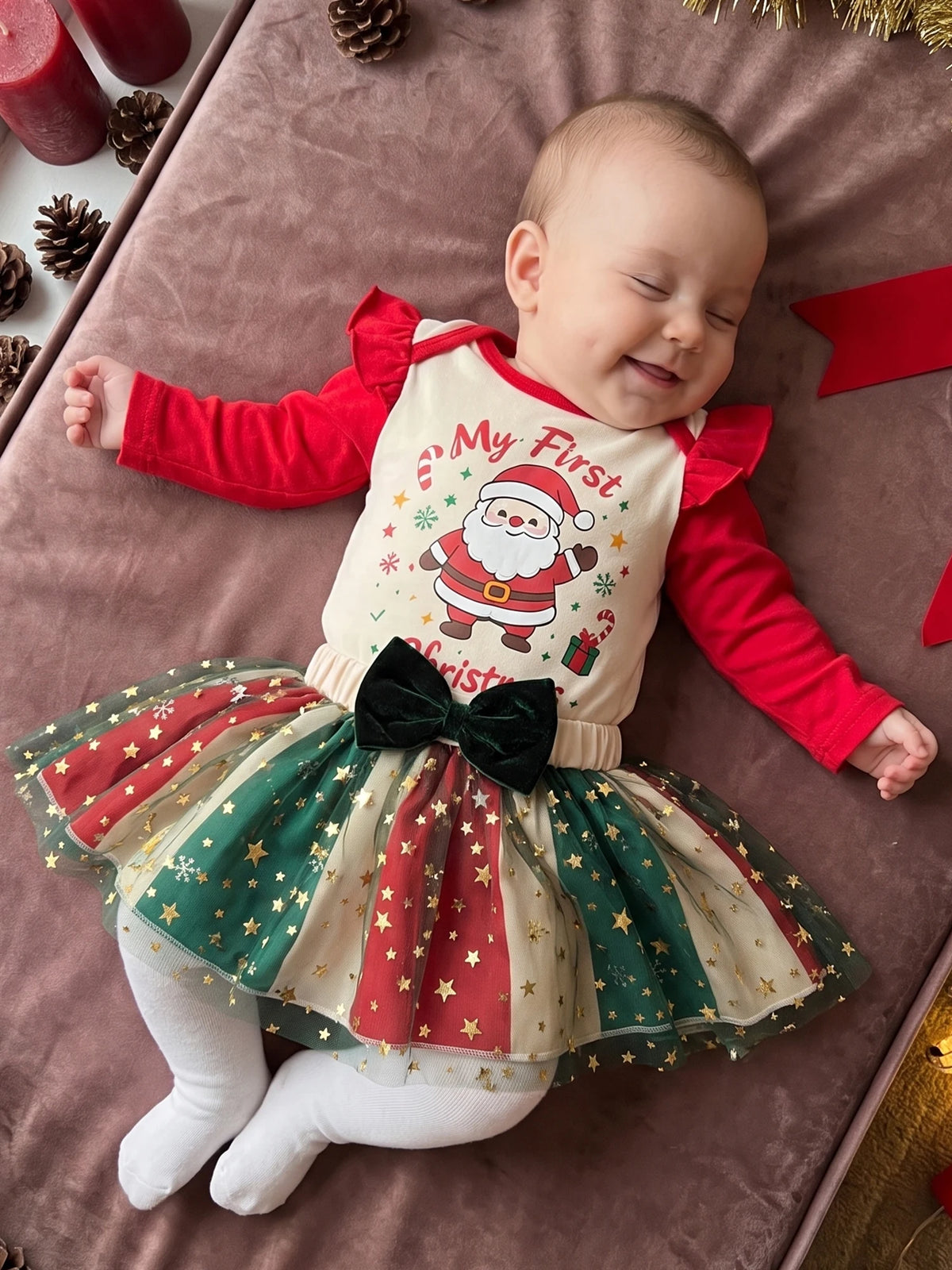Girls Romper Claus Santa Sleeve Santa Claus Christmas Outfit Long Baby Girls Christmas Baby Girls Baby Girls Christmas