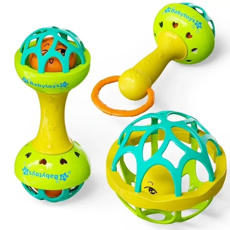 3pcs Baby Rattles 0 12 Months Baby Educational Toys Shaker Grab Spin Set Sensory Educational Newborn Gift for Infant Boy Girls