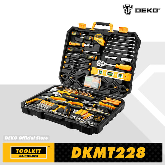 DEKOPRO Socket Wrench Auto Repair Tool Kit With Storage Case
