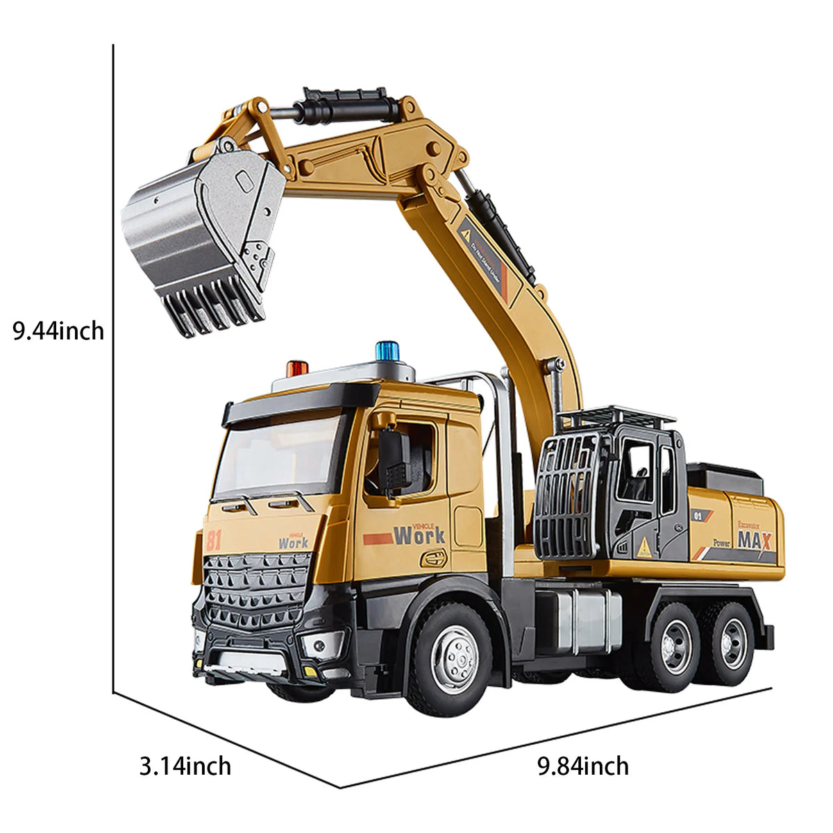 Diecast Metal Excavator Truck With Sound And Light Effects