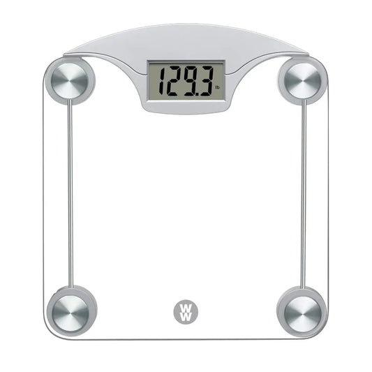 Weight Watchers Scales by Conair Bathroom Scale for Body Weight, Glass Body Scale Measures Weight Up to 400 Lbs
