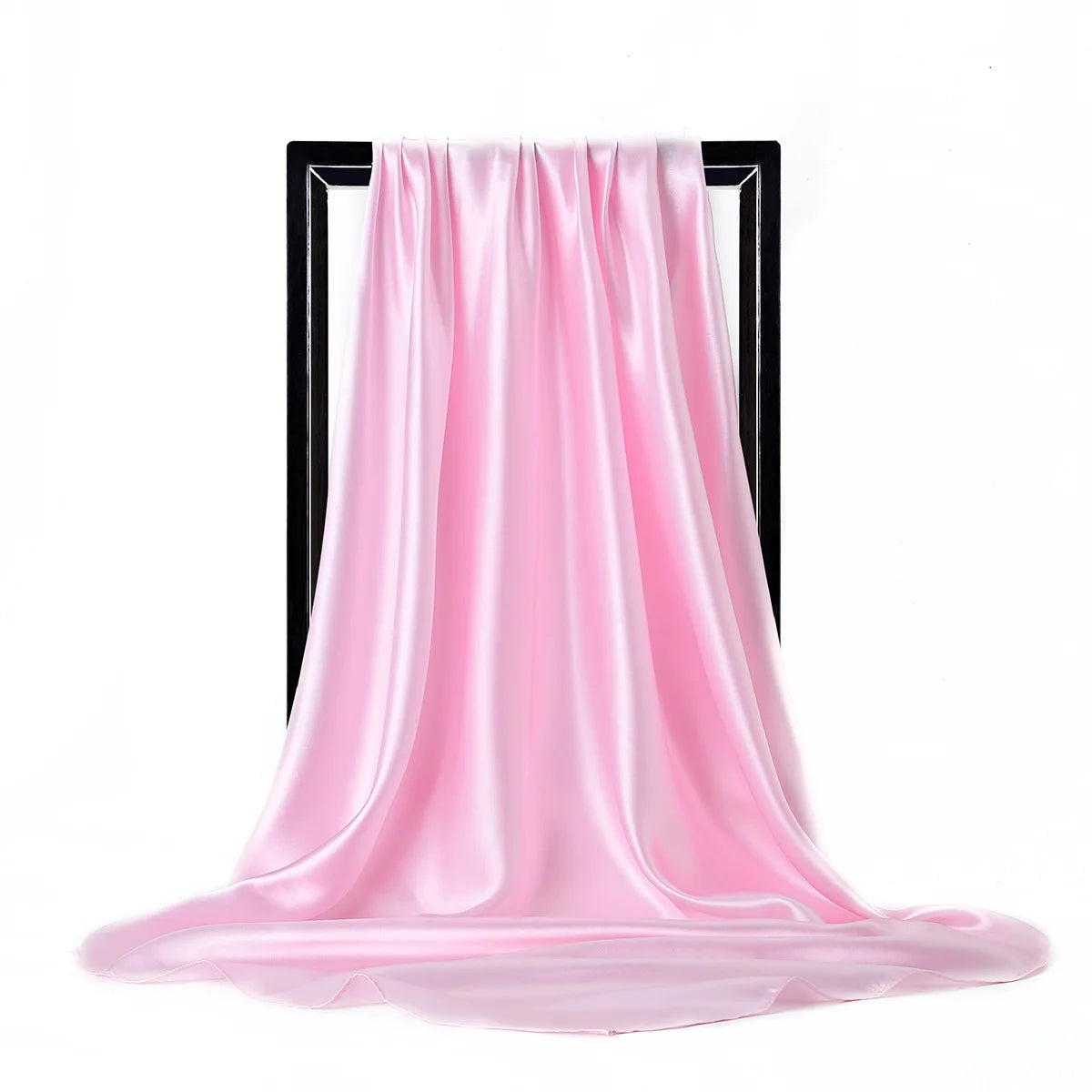 JTVOVO Silk Hijab Scarf Women Satin Solid Bandana Shawl