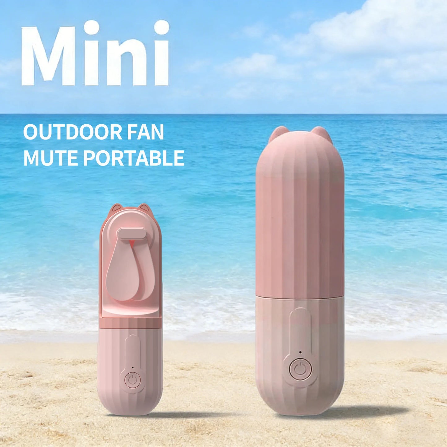Mini handheld small fan lighting high wind outdoor silent charging fan small compact outdoor travel fan