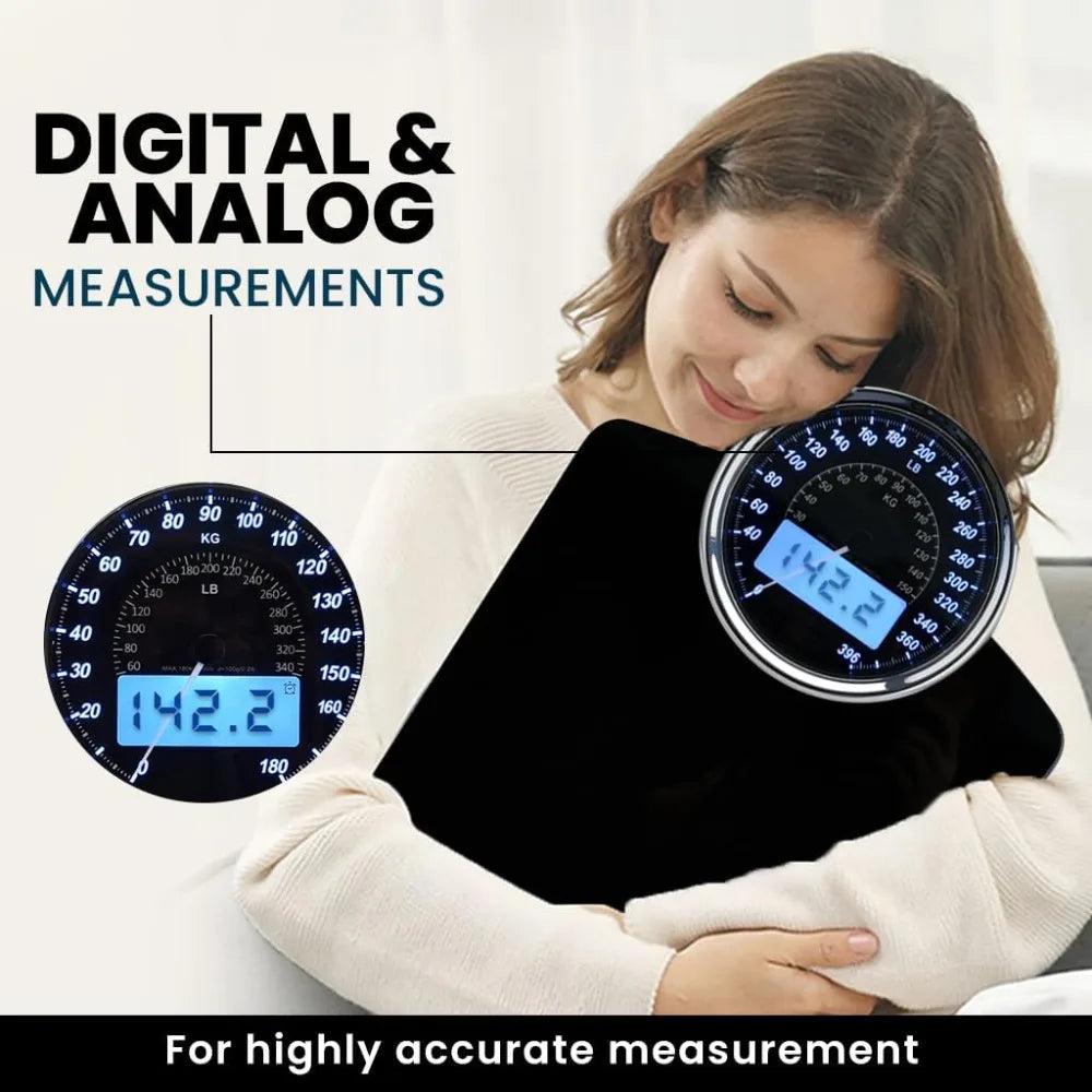 EILISON Highly Advance 2-in-1 Digital & Analog Weighing Scale for Body Weight-400lbs, 4 High Precison GX Sensor Accurate