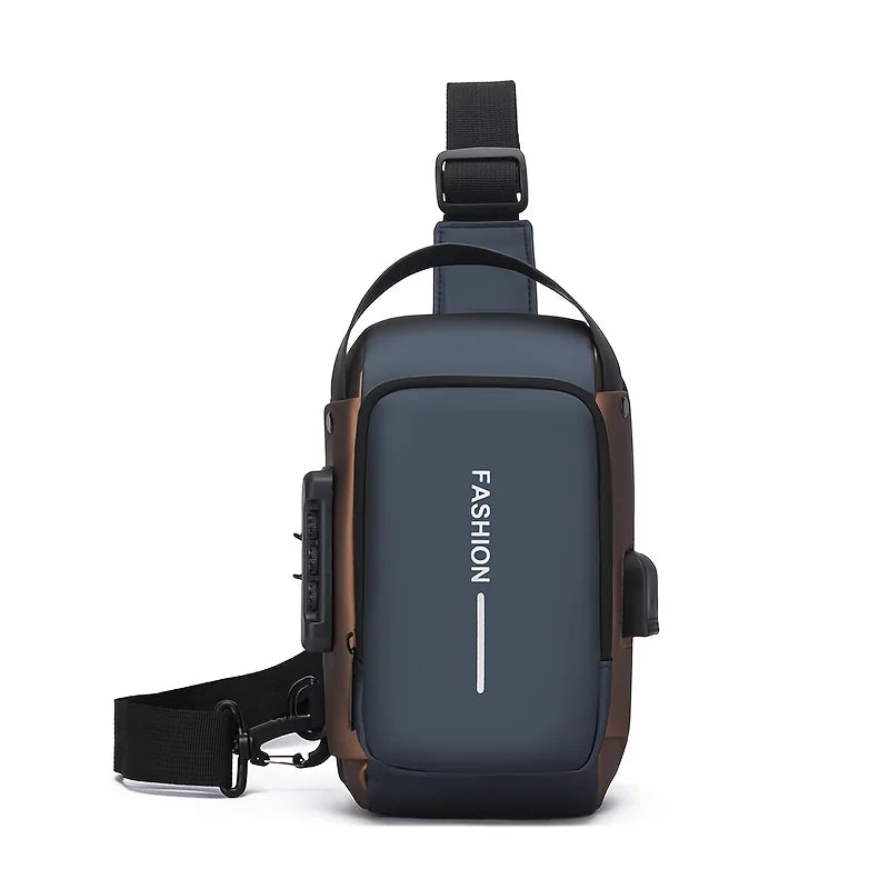 Durable Oxford Sling Bag For Men With Phone Pocket Zipper