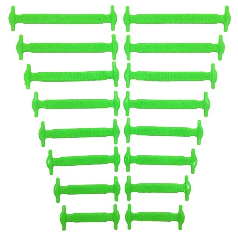 New 16Pcs Elastic Shoe Laces All Sneakers Silicone Stretch Shoelaces Unisex Fashion No Tie Shoelace Rubber Band Shoelaces