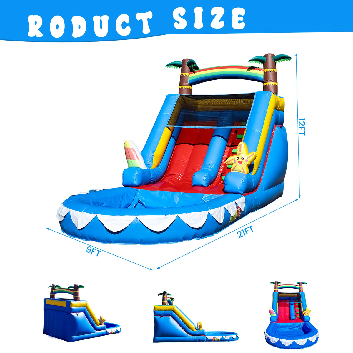6.4m Commercial Large PVC Inflatable Bounce House Water Slide Splash Pool with Blower Children's playground, children's toys