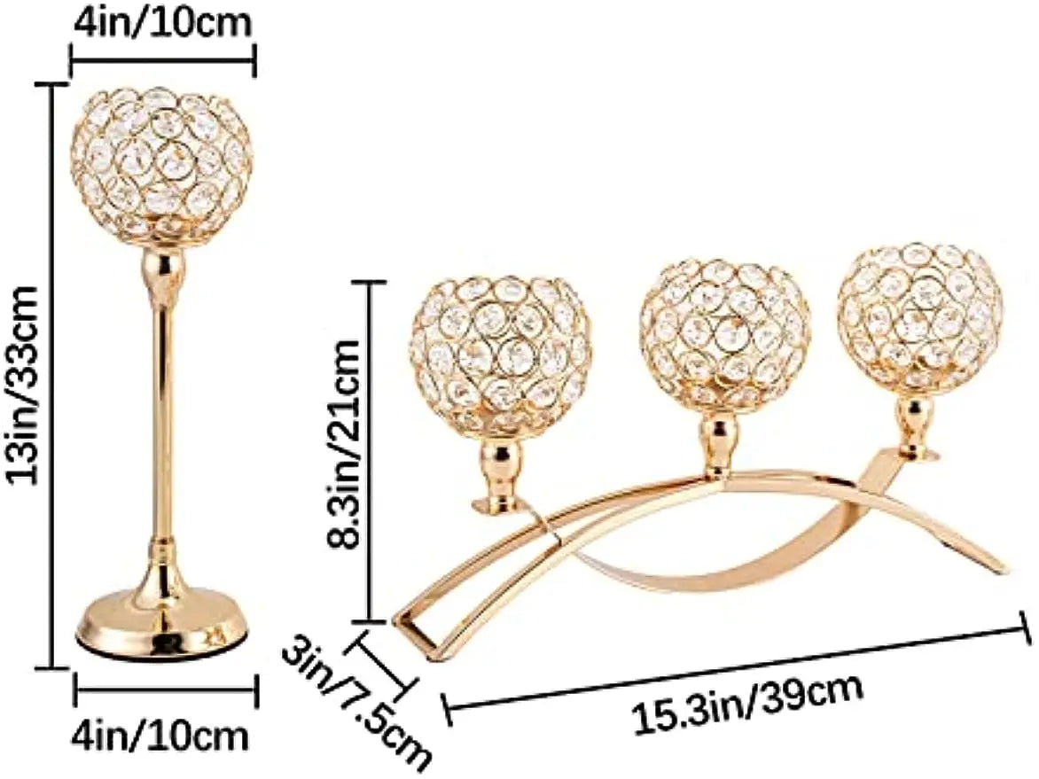 VINCIGANT Metal Tealight Candle Holder Candelabra For Table Centerpieces