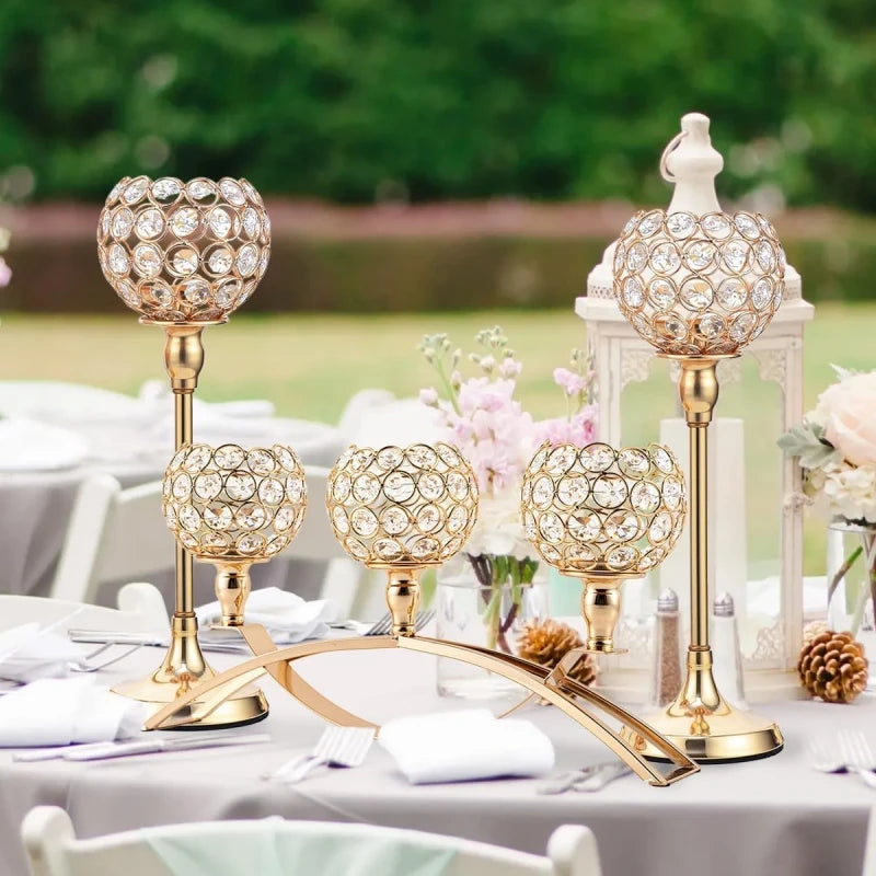 VINCIGANT Metal Tealight Candle Holder Candelabra For Table Centerpieces