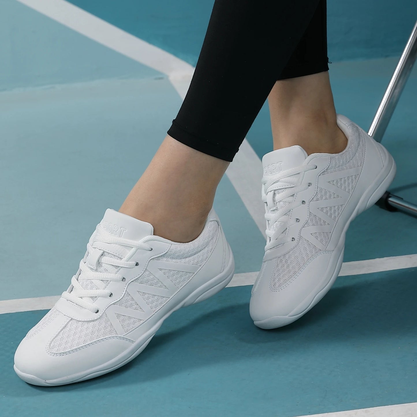 New Cheerleading Shoes Children's Dance Shoes Competitive Aerobics Shoes Fitness Shoes Women's White Jazz Sports Shoes 2105