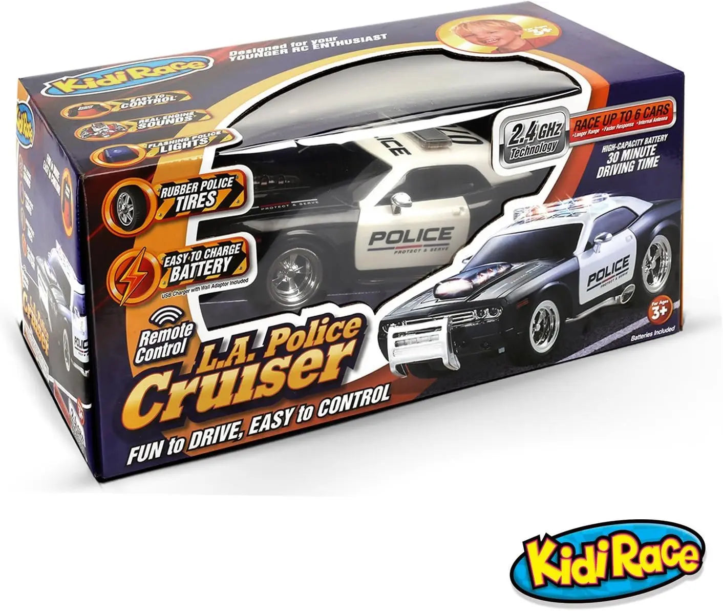 Remote Control Police Car, Rechargeable Toy with Lights and Siren for Kids, Hobby RC Car, Birthday Gift for Boys & Girls Ages 3-12 (3,4,5,6,7,8,9,10,11,12 Year Old)