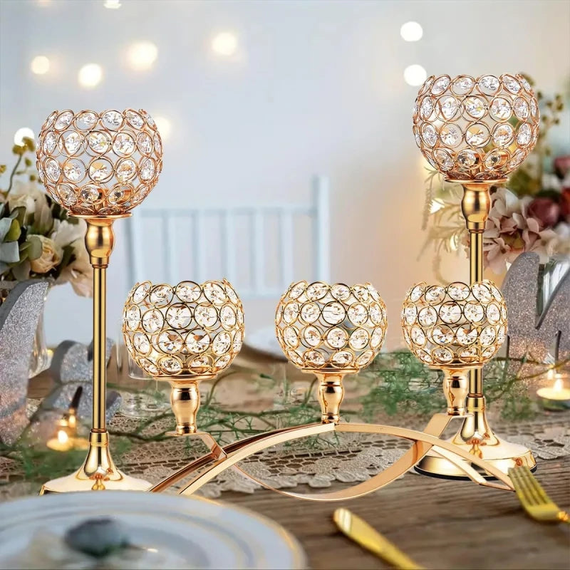 VINCIGANT Metal Tealight Candle Holder Candelabra For Table Centerpieces