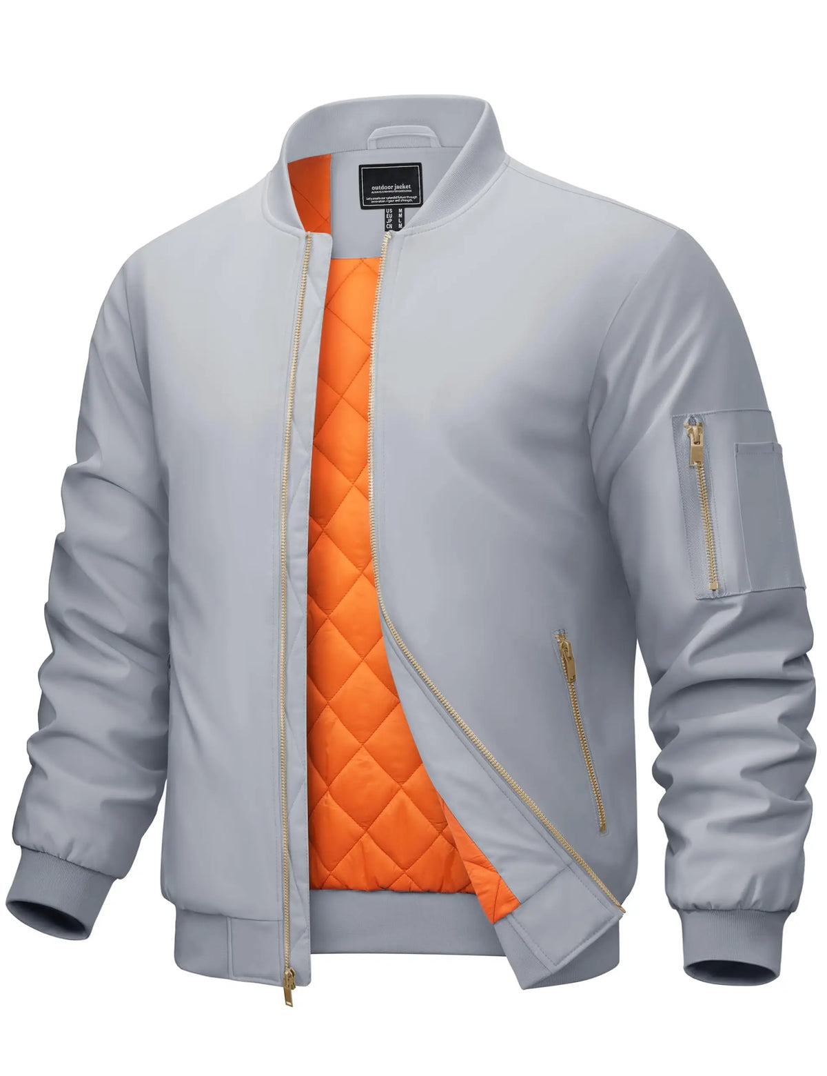Cavva Men's Padded Windbreaker Jacket With Zipper Pockets For Travel