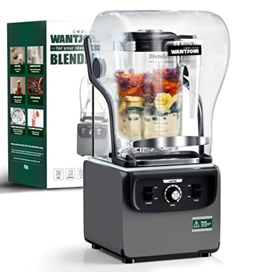 Commercial Quiet Blender for Kitchen Smoothie Protein Shake 2200ml 1800W Countertop Professional Electric Food Machine with Sil