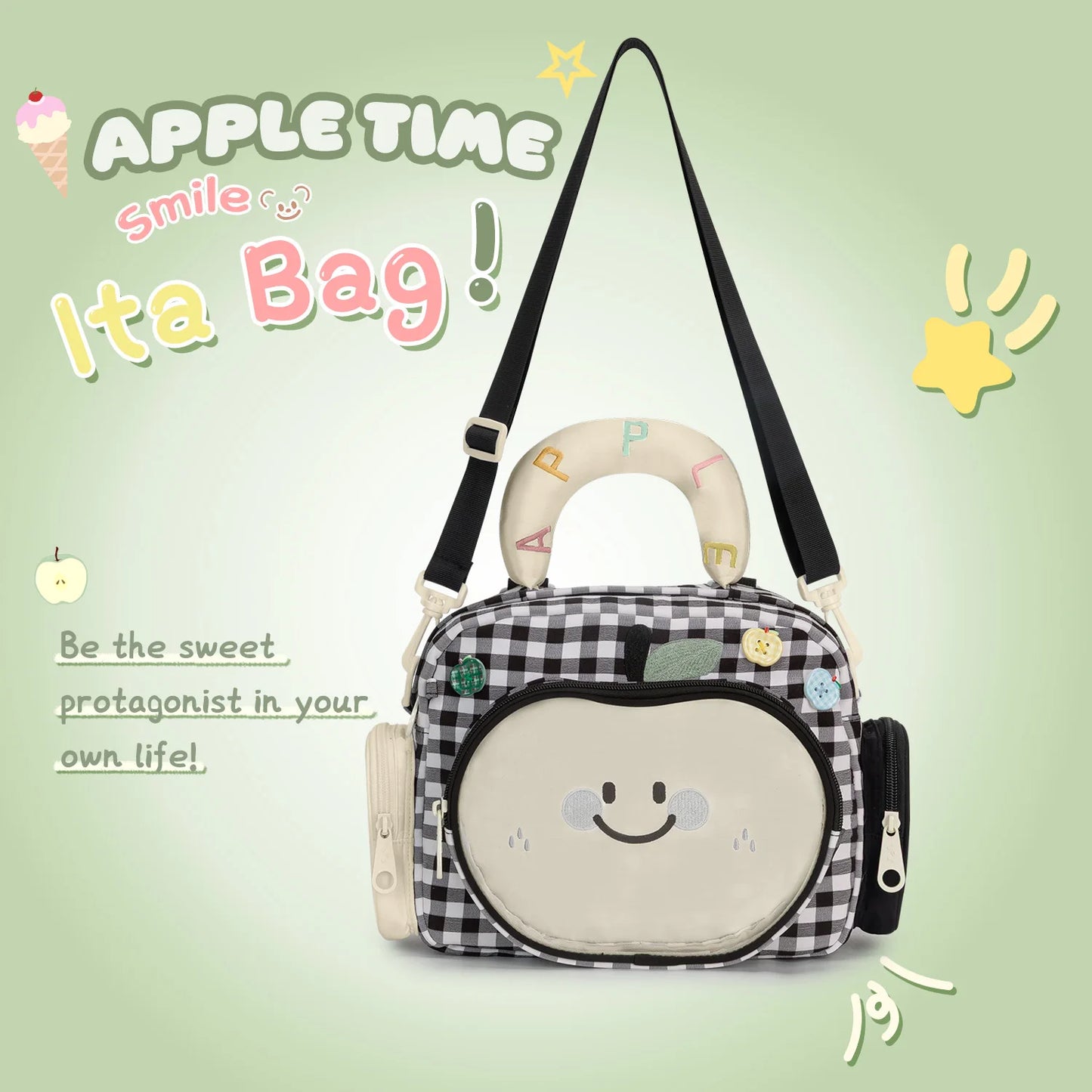Kabaqoo Cute Apple Ita Bag Women Crossbody PU Leather