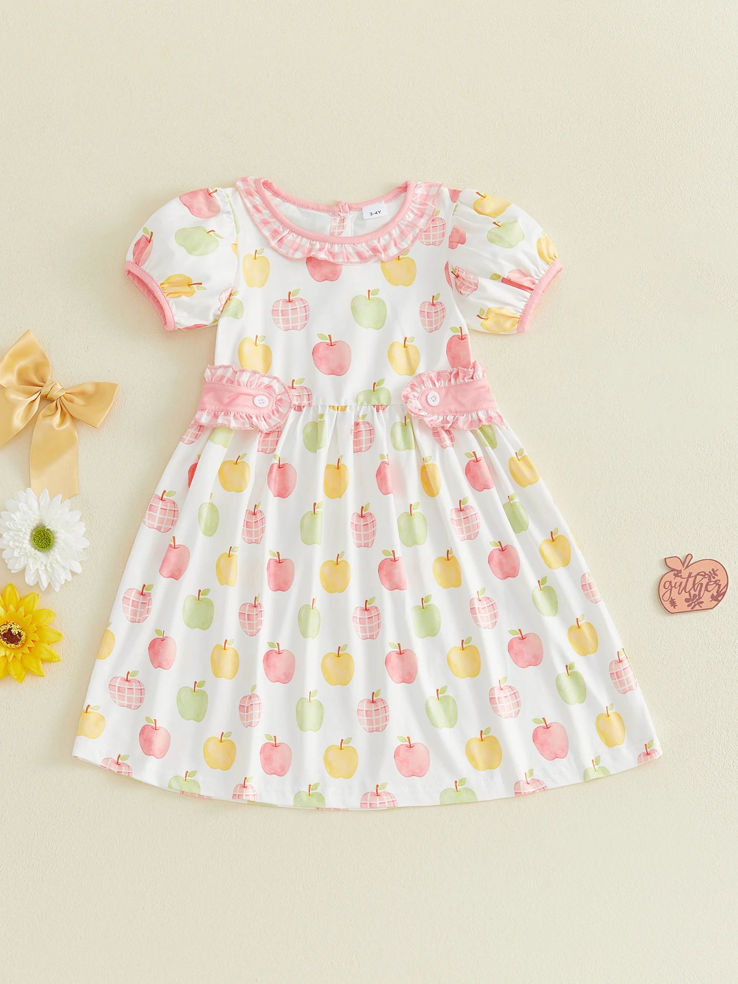 Girls Sleeveless Floral Print Dress With Pockets Kids