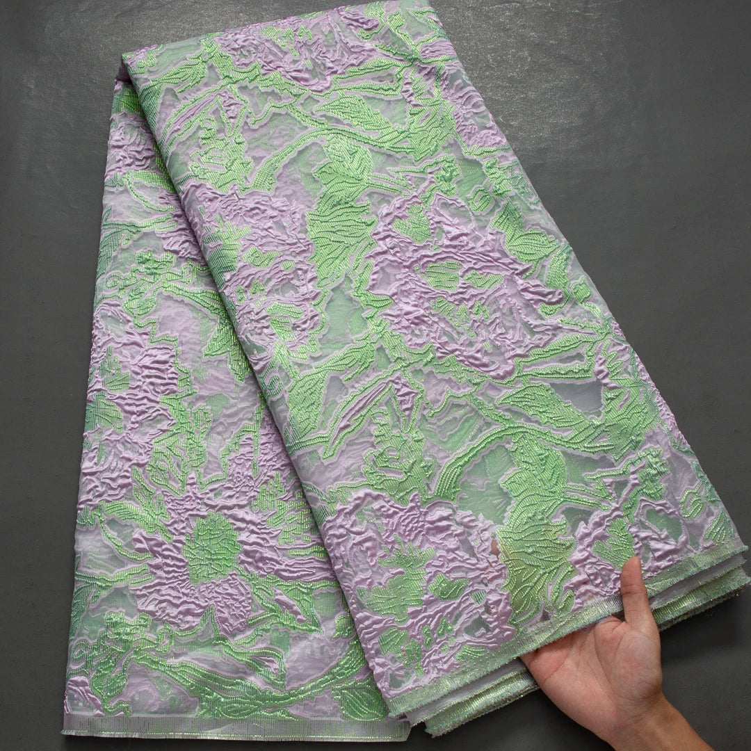Nigerian Brocade Lace Damask Fabrics African Jacquard For Women Dresses