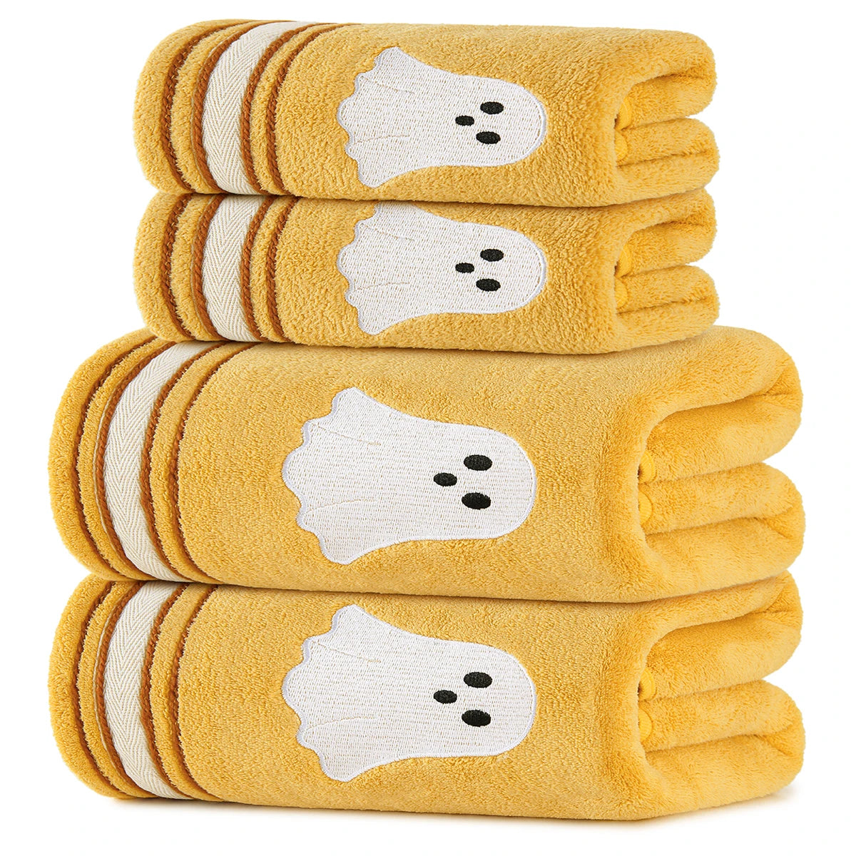 4‑Piece Towel Set, 2 Bath Towels + 2 Hand Towels , Soft & Comfortable, High Water Absorbency, Bathroom Towels