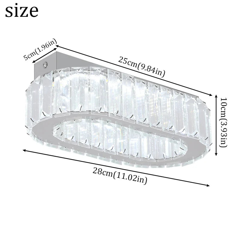 GreeLustr K9 Crystal Oval Ring LED Chandelier Dining Room