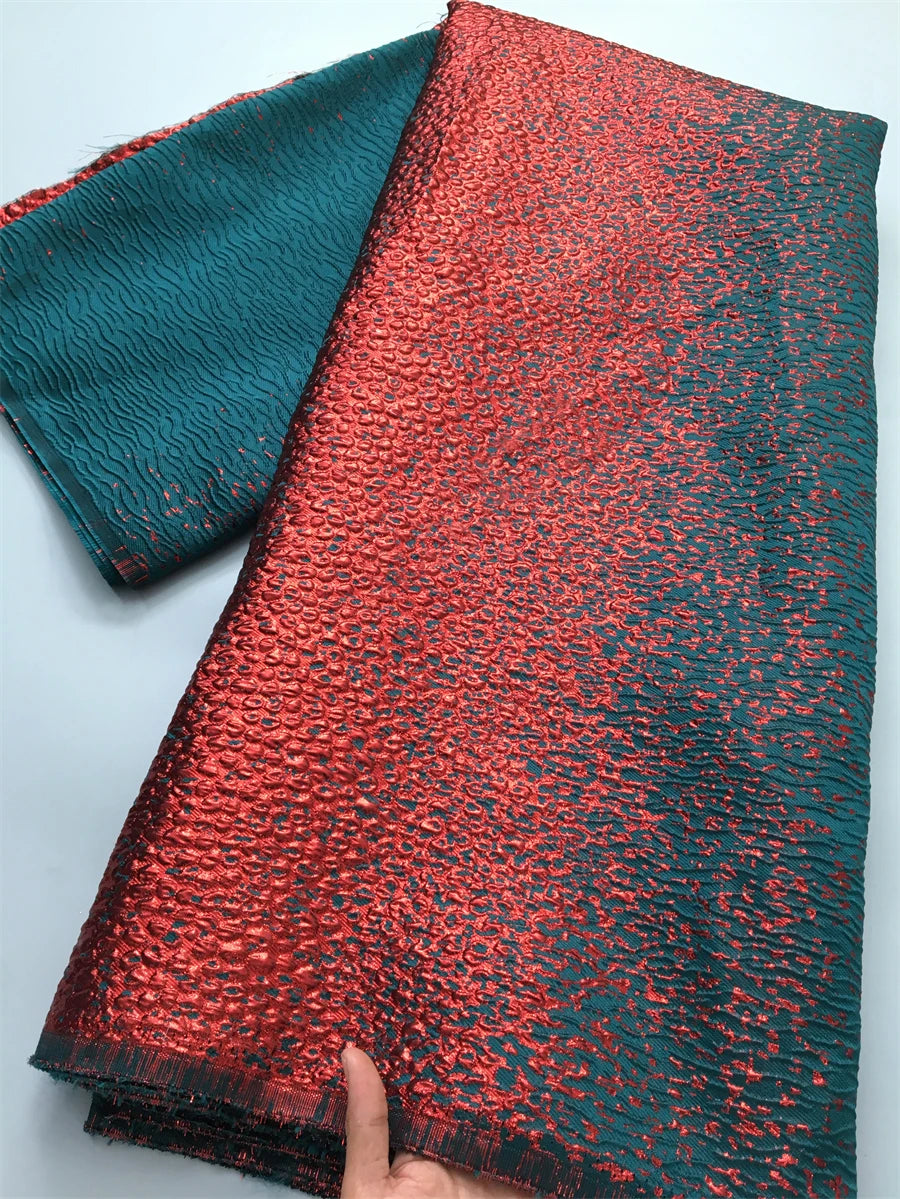 Nigerian Jacquard African Lace Fabric for Women Sewing Projects, High Quality Brocade Material
