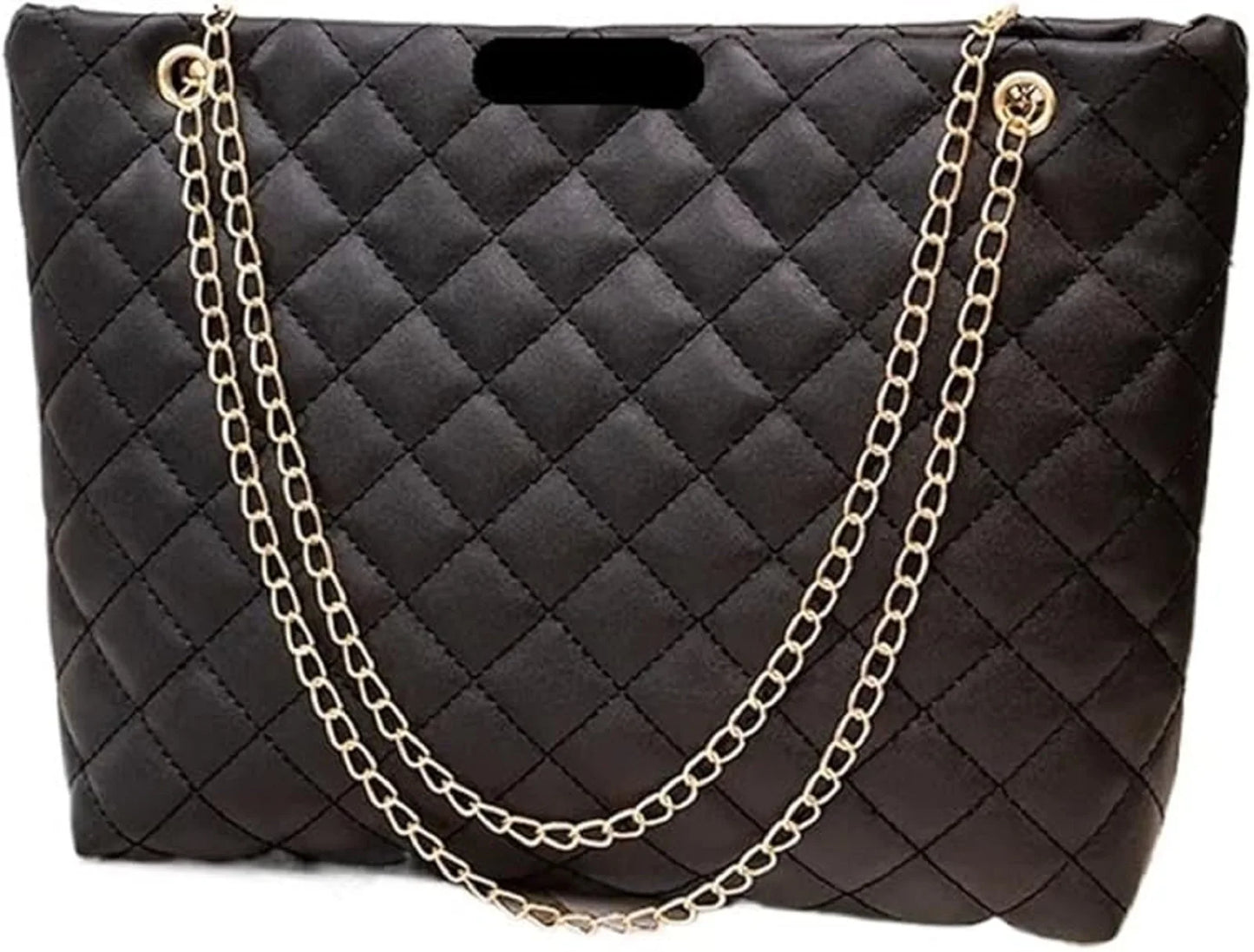 Rhombus Chain PVC Tote Bag For Women Daily Commute
