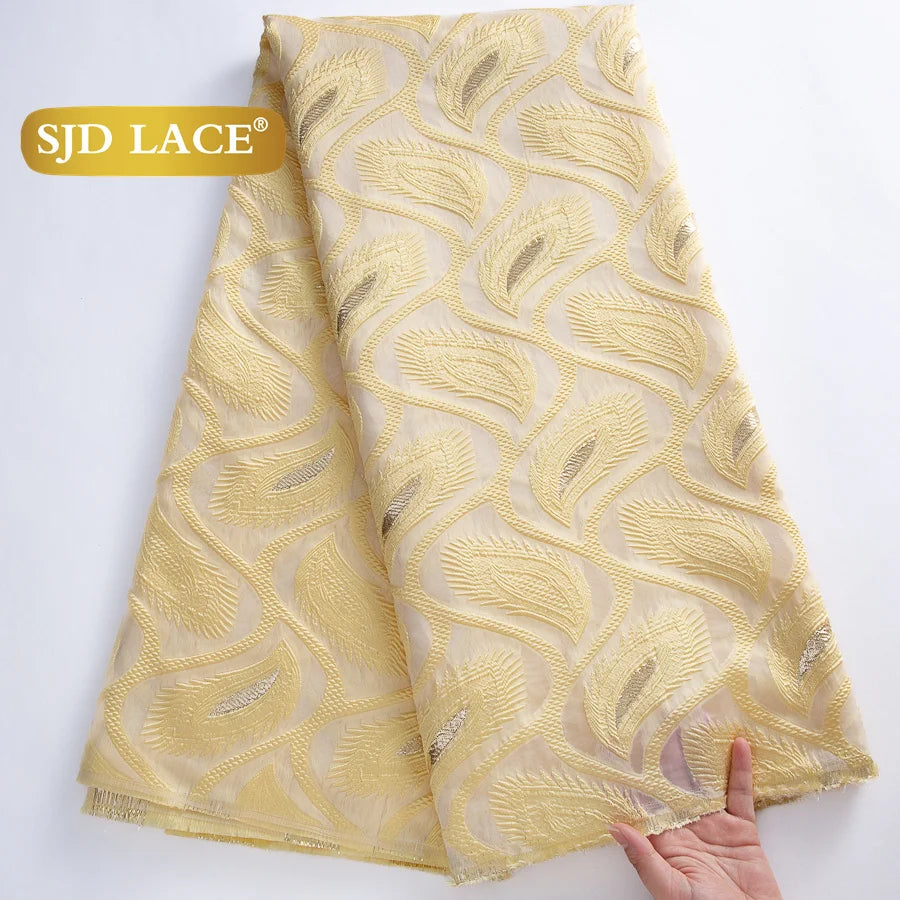 Nigerian Brocade Lace Damask Fabrics African Jacquard For Women Dresses