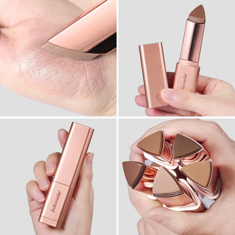 2Pcs Cream Bronzer Stick Smooth Blendable Face Contour Shading Stick Waterproof Long Lasting Natural Sun‑Kissed Bronzing Makeup For All Skin Tones