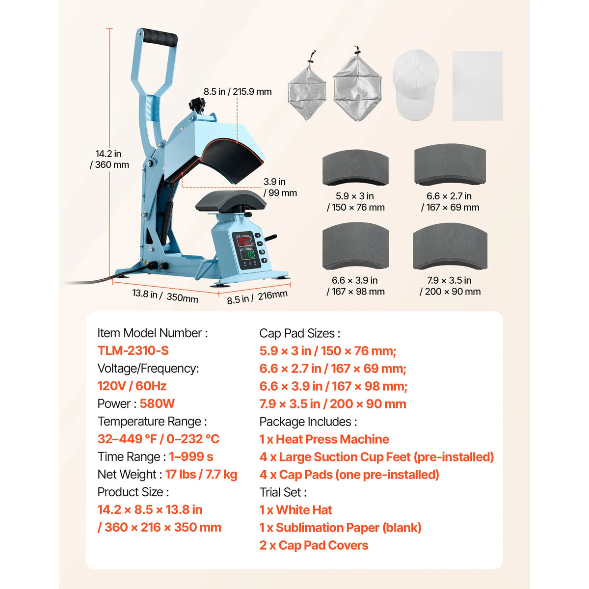 SucceBuy Hat Heat Press Machine with Digital Timer Temperature Control