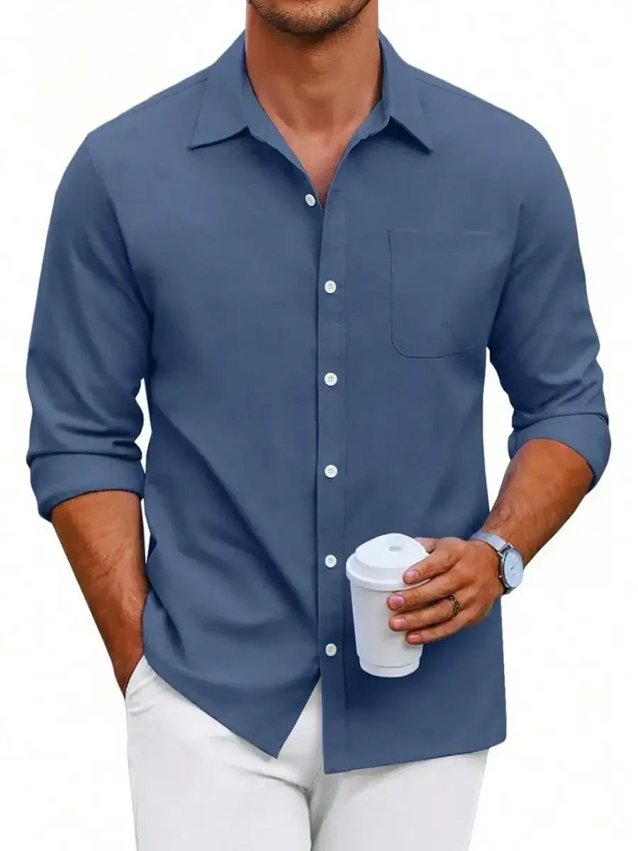 Mens Oxford Shirt Long Sleeve Button Down Casual Dress Shirt Regular Fit