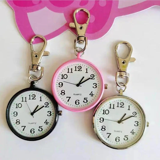 Tiny Cute Quartz Pocket Watch With Keyring For Nurses Doctors