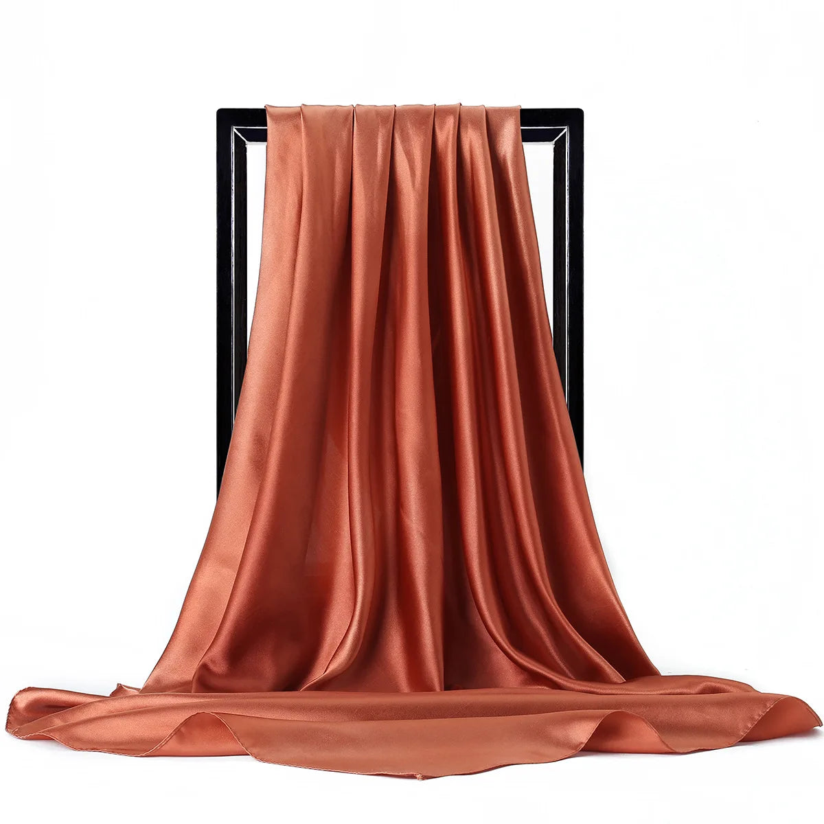 JTVOVO Silk Hijab Scarf Women Satin Solid Bandana Shawl
