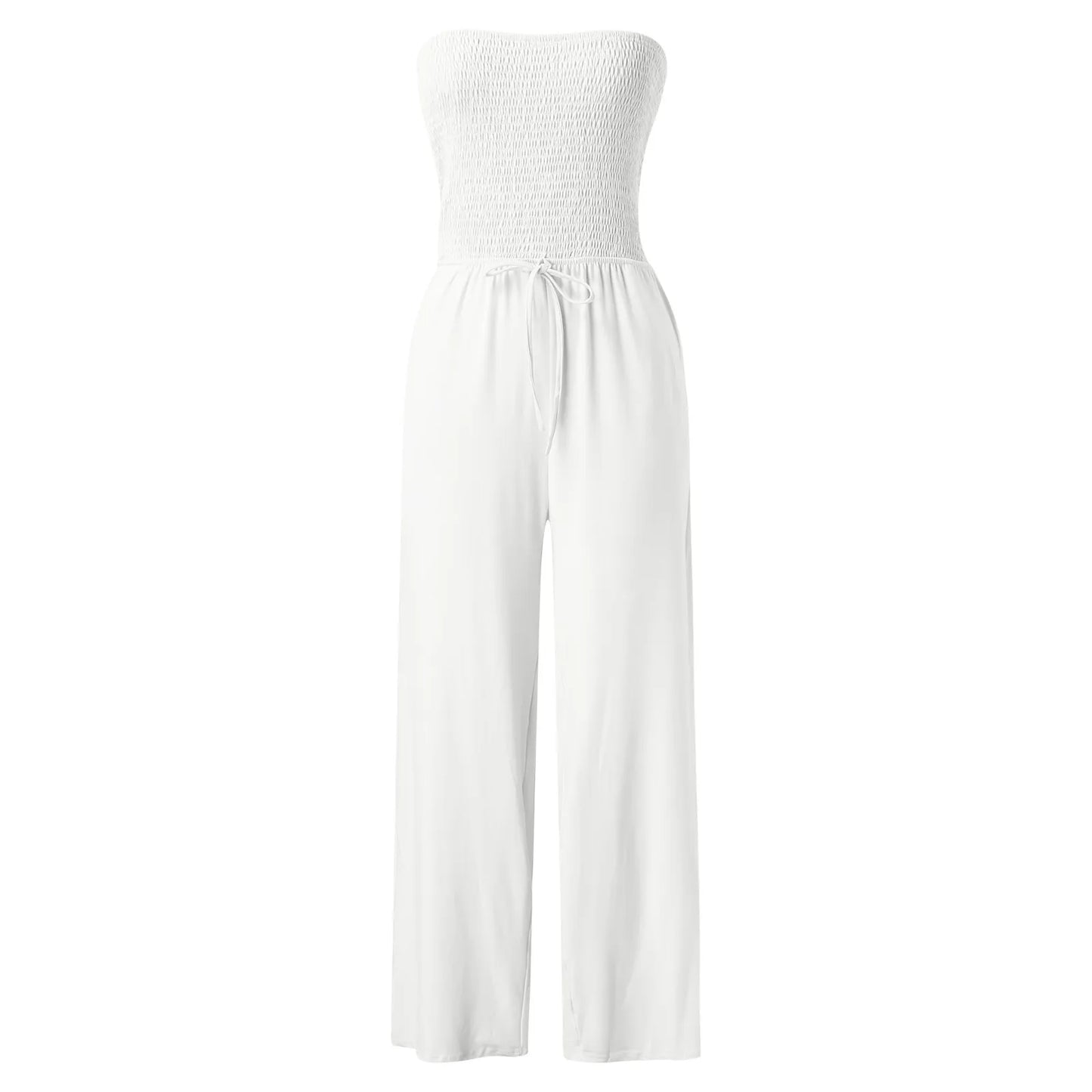 ZOMAXIUJEE CN Sexy Strapless Jumpsuit Women Ruched Lace Romper
