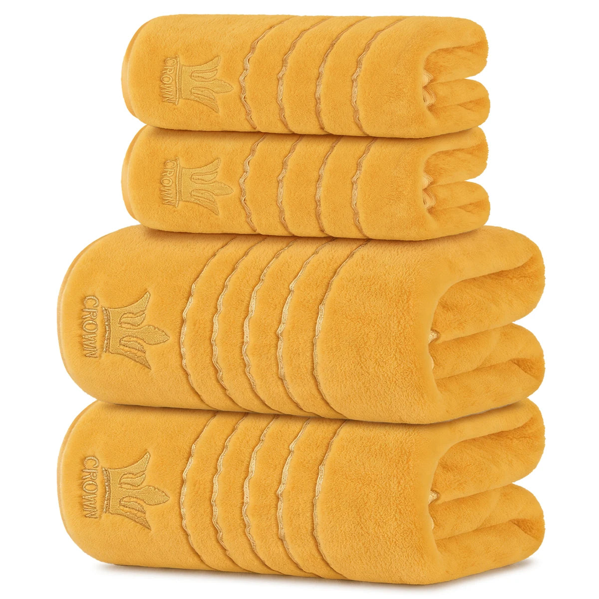 4‑Piece Towel Set, 2 Bath Towels + 2 Hand Towels , Soft & Comfortable, High Water Absorbency, Bathroom Towels